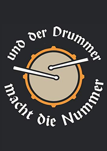 Notenheft: Das Notenbuch für alle Schlagzeuger ♦ über 100 blanko Seiten im A4 Format zum niederschreiben deiner besten Songs und Lieder ♦ Motiv: Drummer macht die Nummer farbig