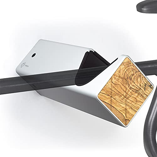 PARAX Fahrrad Wandhalterung D-RACK individualisierbar Aluminium Holz Design – Fahrrad Halterung für Rennrad Gravel Bike Tourenrad – Fahrradhalter Wand indoor Aufbewahrung für Wohnzimmer