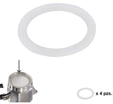 ORYX Joint pour cafetière à Induction 2 Tasses, Silicone, Blanc, 9 x 9 x 3 cm, 4 unités
