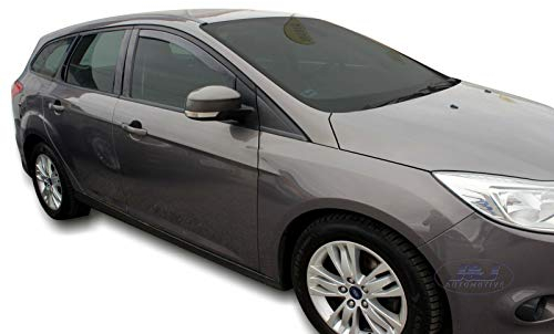 J&J AUTOMOTIVE | Windabweiser Passend Für Focus 3, 4/5-Türer 2011-2018, Heko Regenabweiser, Getönt, Set 2-Teilig, Vorne, Aerodynamisch