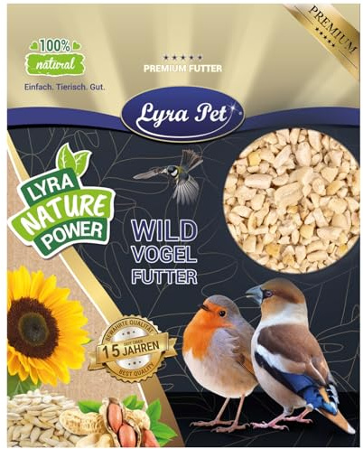 Lyra Pet® 20 kg Erdnusskerne weiß gehackt ohne Haut Wildvögel Vogelfutter | Ideal für kleine Vögel & Jungtiere - Wildvogelfutter für Sommer & Winter - Fetthaltig & Nährstoffreich - Energiespender