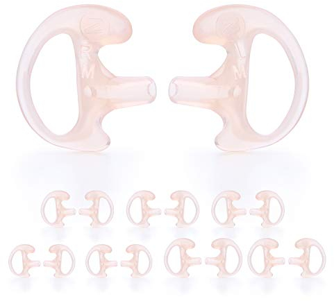 [8 Paires] Zeadio Embout oreillette Silicone de ecouteur pour Tube sonore, Tube Acoustique oreillette de Talkie walkie (Brun)