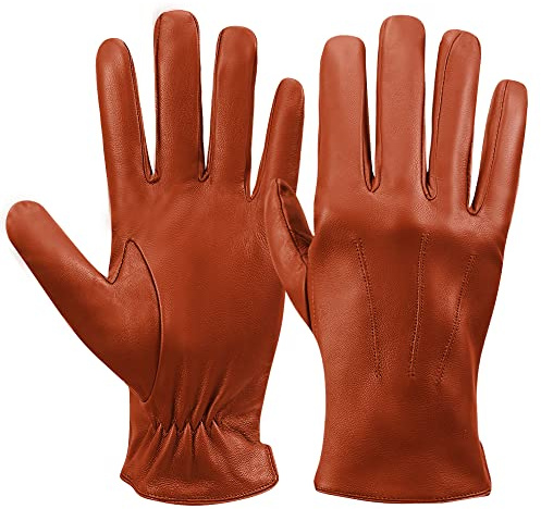 MGGMOKAY Herren Lederhandschuhe Kaschmir gefüttert
