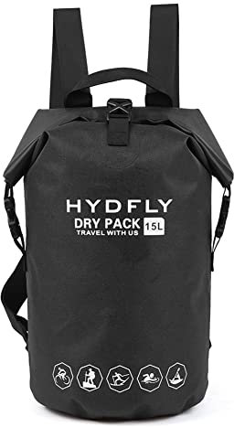 DUBENS Dry Bag Wasserdichter Packsack, Wasserdichter Dry Bags Rucksack, Roll-Top-Verschluss Waterproof für Kanufahren, Kajak, Rafting, Skifahren, Angeln, Camping, 15L