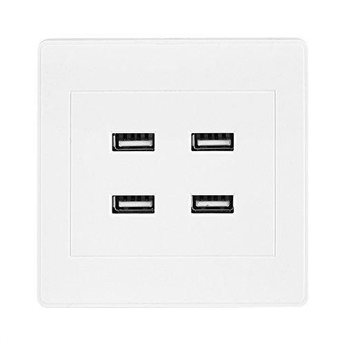 Prise Murale USB Encastrable, 4 Ports USB Prise Courant de Charge 5V Protecteur Surtension Pour Chargeur Mural CC Avec vis Pour Maison, Bureau, L'hôtel