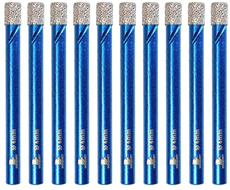 BRSCHNITT - Broca seca para azulejos de 6 mm, 10 unidades, para cerámica, granito, porcelana, azulejos, gres porcelánico, mampostería, mármol, mampostería.