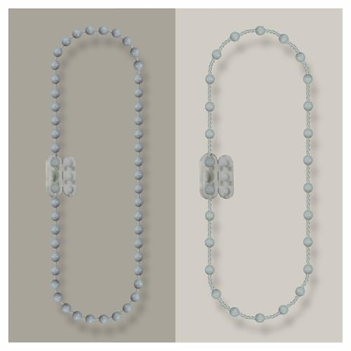 EFIXS Rollokette aus PVC (Bedienkette) - mit Kettenverbinder - Bedienlänge 180 cm (Umlauf 360 cm) - 4,5 x 6 mm - für Rollos, Jalousien, Lamellenvorhänge, Farbe: grau
