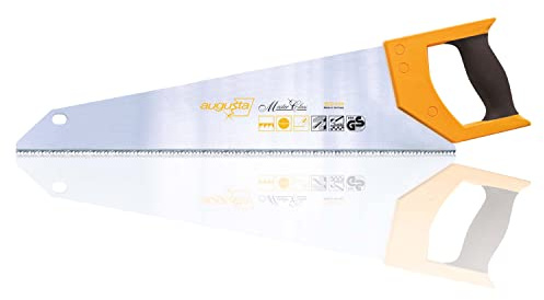 Sierra de zorro Augusta-Heckenrose 500 mm - sierra de mano especial con empuñadura blanda de 2 componentes - para trabajar encimeras, tableros aglomerados, madera de construcción y PVC