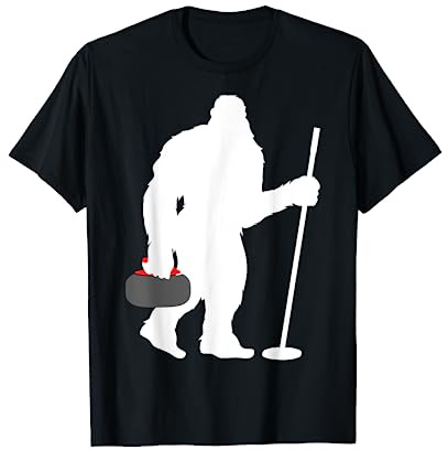 Curling Bigfoot Curler Player Winter Sports T-Shirt
