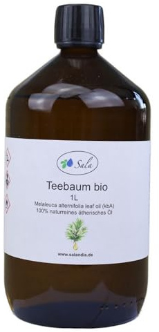 Sala Teebaumöl ätherisches Öl naturrein BIO kbA 1 L 1000 ml Glasflasche