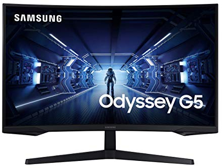 SAMSUNG Odyssey G5 LC27G53TQBUXEN – Monitor Curvo de 27, 2.560 x 1.440 (WQHD), Tasa de refresco de 144Hz, tasa de Respuesta 1ms, AMD FreeSync Premium, Negro