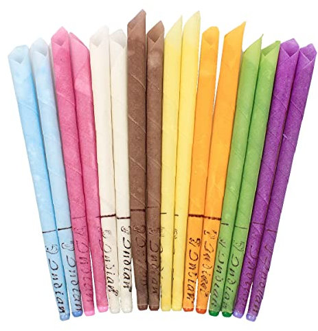 Jinlaili 16PCS Ear Candles for Wax Removal, Natural Ear Candles, Ear Wax Remover Candle Kit, Hollow Cone Candles Non-Toxic, Cylinders Fragrance Candles, Safe Ear Candling for Blocked Ears, 8 Colors
