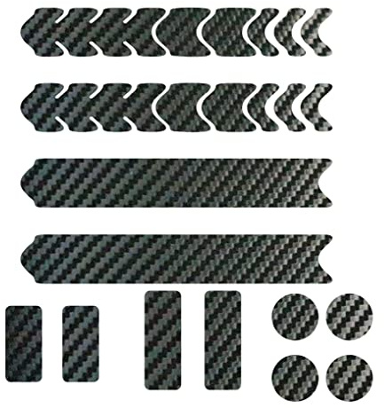 DualColorStampe Adesivi Protezione per Telaio della Bicicletta Pellicola Protettiva Adesiva in Carbonio MTB Mountain Bike Bici B0035 (Carbonio Nero)
