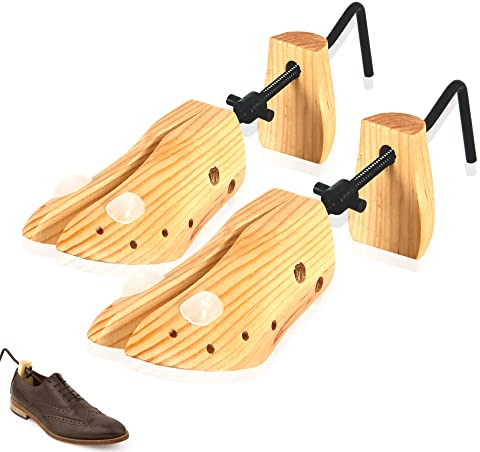 ZENO Shoe Stretcher 2 PCS | Shoe Trees for Men | Mens Shoe Stretchers Pair | Premium Gents Pine Wood Stretchers | Shoe Tree Stretcher | Wooden Shoe Stretchers for All Shoe Types | Size 6-12