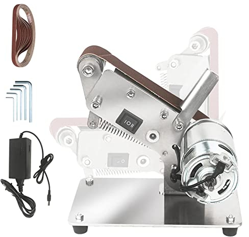 Lijadora de banda Mini Bricolaje Máquina de pulir eléctrica para pulir Cuchillo Apex Afilador de bordes Máquina de lijado ajustable Resina para trabajar la madera Mesa de metal Amoladora de madera c