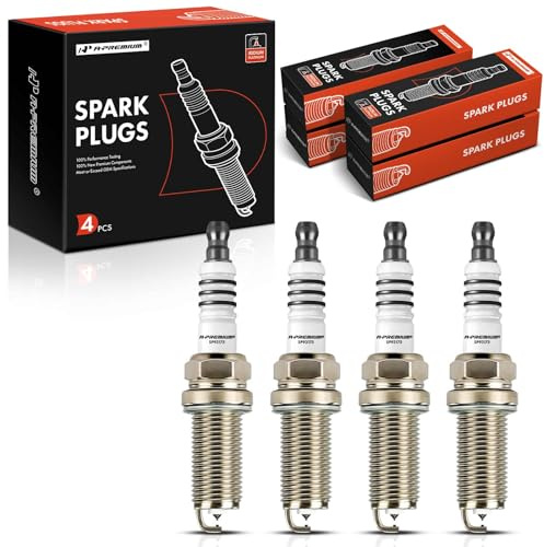 A-Premium Iridium Platinum Spark Plugs Compatible with Honda CR-V, Civic, Accord, Crosstour & Hyundai Elantra, Elantra Coupe/GT, Sonata, Santa Fe, Santa Fe Sport, Tucson, Venue & Kia Soul, Pack of 4