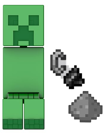 Mattel Minecraft Assortiment de figurines articulées et d’accessoires, 8 cm, design pixélisé (les personnages peuvent varier) HTL80