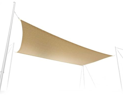 Tenda a Vela Ombreggiante Quadrata Beige 3 x3 m - Protezione UV, Impermeabile e Antivento per Giardino, Terrazza e Balcone - Parasole Tessuto Traspirante in Poliestere - Montaggio Facile e Veloce