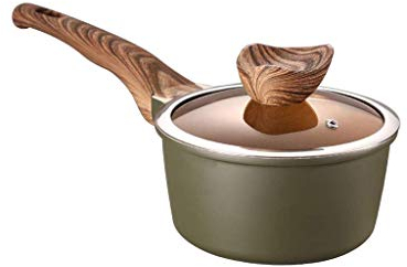Aluminium mjölkpanna, såspanna med glaslock, soppkruka non-stick restaurang användning multifunktionell mjölkkastrull