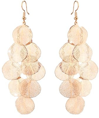 Ohrhänger für Damen, Ohrhänger Bohemian Gold Filigrane Blattohrringe Boho Kronleuchter Ohrhänger Trendig Baumelndes Schmuckgeschenk für Damen