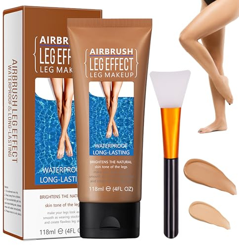 118 ML Bein Make Up Wasserfest, Bein Make Up für Tattoo, Scars, Varicose Veins, Waterproof Makeup Cover Cream for Leg and Body (Brown)
