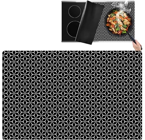 Txmyxgs Induction Hob Protector Mat,Induction CooktopMat(Magnetic), Cooktop Scratch Protector,Silicone Induction Hob Cover for Kitchen for Induction Stove,Multifunctional Silicone Mats,78*52cm,Black