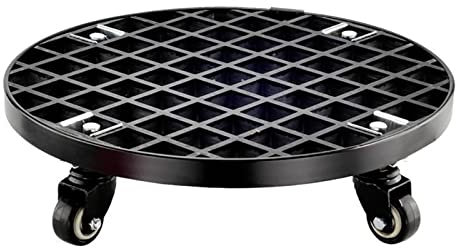 Agashi Stahl-Pflanztopfständer Mit Rädern, Schwerlast-Rollwagen Für Große Blumentöpfe, Metall-Garten-Pflanzwagen Mit Rollendem Tablett, 36Cm