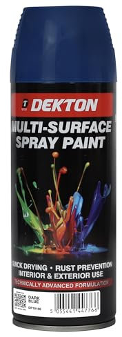 Dekton Quick-Dry Aerosol Spray Paint, Interior And Exterior Usage – Paint Dark Blue for Metal, Wood, and Plastic |Rust Prevention|Ideal for Fixtures Furniture's Components Projects
