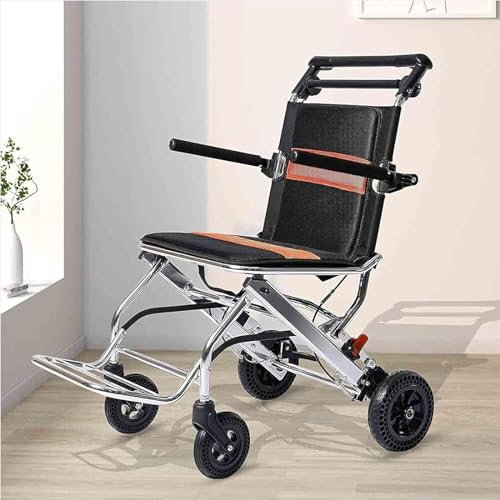 KLYDBMYT Rollstühle Klappbar Leichtgewicht für Erwachsene Superleichter Klapprollstuhl Tragbarer Aluminium-Transportstuhl Boarding Reisen Leichter Klapprollstuhl,B