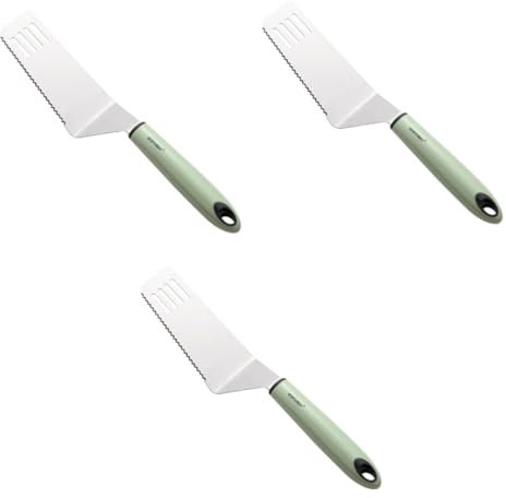 Cabilock 3 Stk Steakspatel Backschaufel für die Küche geschlitzter Wender Tortenspatel Grillspatel Pfannenwender küchenschaufel kochschaufel Steak spatula spachtel geschlitzte Spatel Green