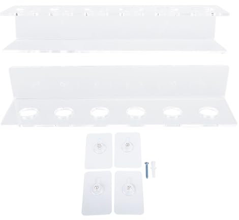NOENNULL Billard-Queue-Stick-Rack, Wandmontage, Billard-Stick-Halter, Transparent, Platzsparend, Billard-Queue-Stick, Queue-Clips für 6 Pool-Queues, Billard-Pool-Ausrüstungszubehör