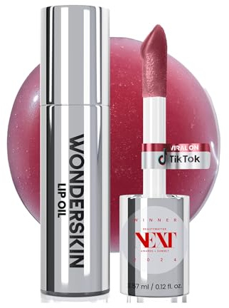 Wonderskin Lip Oil Rehab Serum - Tinted Lip Oil for Women, Hydrating, Moisturizing, and Non-Sticky Red Lip Serum for Dry Lips (Honey)