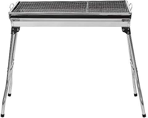 Barbecue à Charbon Pliant Portable, Grill Charbon de Bois XXL, BBQ de Table en Acier Inoxydable, pour Jardin Pique-Nique Camping, 5-10 Personnes, 73 * 33 * 71cm