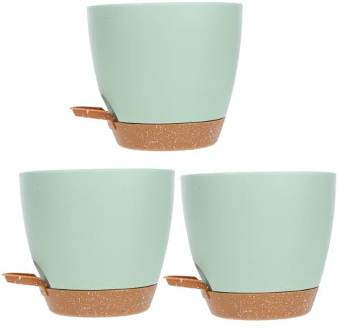 Mipcase 3piezas Maceteros Hidropónicos Autorriego Plantas Interiores Unidades Diseño Elegante