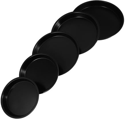 Mipcase 1 Ensemble Plaque De Cuisson Ronde Plat à Pizza Rond Plat à Pizza En Inox Moules à Gâteaux Ronds Plateau à Pizza Au Four Plateau De Service à Pizza Black Acier Inoxydable