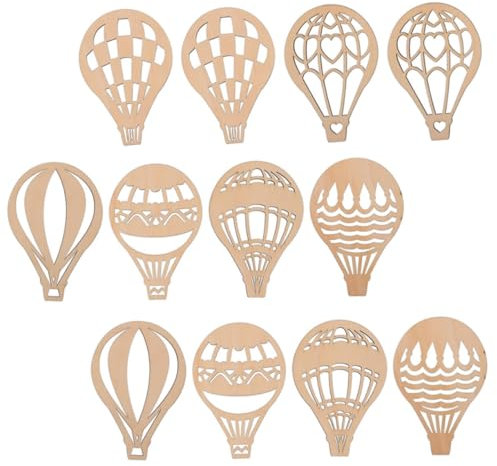 Angoily 24pezzi Fette Di Legno Fai Da Te Decorazioni Ciondoli Sospesi Palloncino Graffiti Artigianali in Legno Per Ragazza