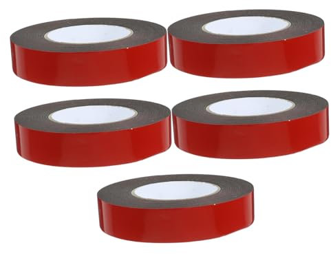 IMIKEYA 5rouleaux Ruban Adhésif Double Face Fort Noir Pour Montage à Domicile Bureau Voiture Véhicule