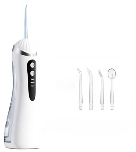 Idropulsore dentale senza fili per adulti - Pulitore dentale ad ultrasuoni con batteria da 30+ giorni, Irrigatore orale impermeabile IPX6, design semitrasparente da 300 ml