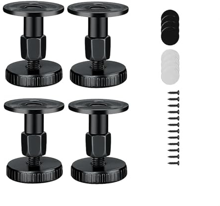 txuzong Pied de Meuble Réglable 27-64 mm (4 Pièces) - Pied Table Réglable Hauteur avec Patins Anti-Rayures - 2 Méthodes de Montage Facile - pour Meubles, Lits, Canapés, Armoires - Accessoires Montage