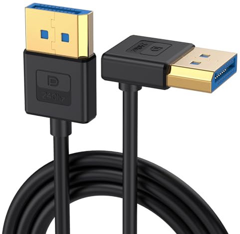VIVIWI Câble en silicone DisplayPort 1.4 coudé à 90° jusqu'à 8K60Hz 4K/144Hz Flexible 30-100cm Longueurs