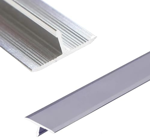 KDQRMVV Aluminum T Molding Floor Transition Strip T Moulding for Laminate Flooring Planks(Size:33mm/1.29in,Color:Iron gray)