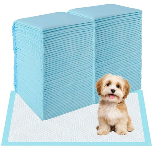 Zosenyer 100 Pièces Alaise pour Chien, 33 × 45cm Tapis Absorbant Chien, Tapis de Propreté Bebe avec 6 Couches de Conception Etanche, Capable D'absorber Rapidement l'humidité pour Prévenir Les Fuites