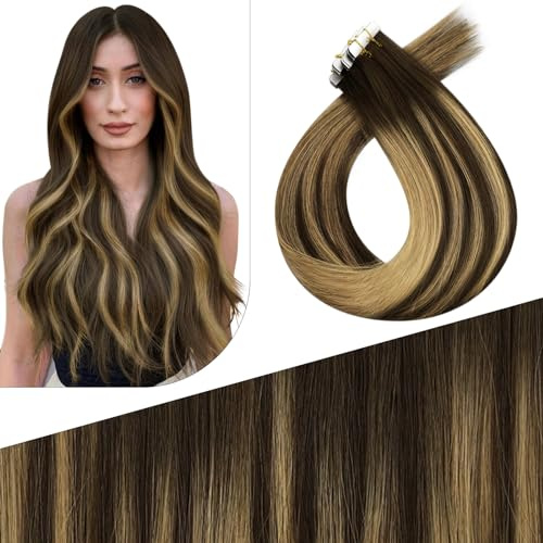 Cinta adhesiva para el pelo de Cabello Humano castaño 12 pulgadas 30 gramo