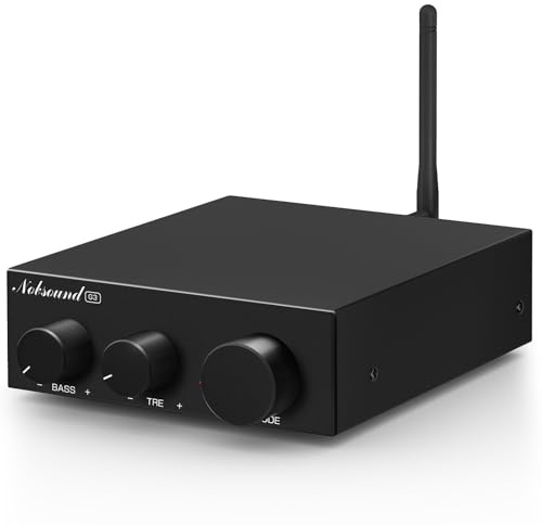 Nobsound G3 Bluetooth 5.0 Stereo Amplifier: Compact HiFi Power Amp for Home/Desktop Audio, Adjustable Bass/Treble, 2.1 Channel Pre-Out, RCA, Portable – Audiophile Gift