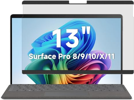 STARY Brise-vue magnétique amovible pour Surface Pro 8/9/10/11/X 33 cm | Microsoft Protection d'écran anti-reflets et anti-rayures, filtre de confidentialité pour ordinateur portable Surface Pro 8/9