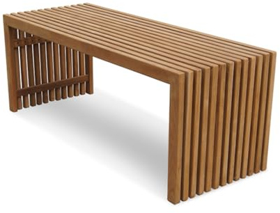 Baumbank Aus Massivholz Für Den Außenbereich Terrasse Gartenbank Parksitz Geeignet Für Garten Rasen Terrasse Und Hinterhof Starke Tragfähigkeit(Teak Bench,120cm/47in)
