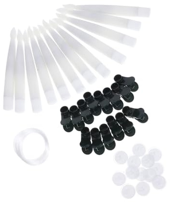 Ciieeo Set di 12 Candele LED Bianco Caldo Clip e Ganci Lenza da 20M in Materiale per Decorare Alberi di Natale Halloween e Feste Stagionali