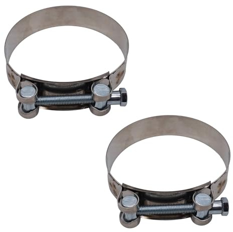 SKIR'CO Lot de 2 colliers de serrage renforcés 98-103 mm en acier inoxydable W2 - Collier de serrage réglable pour tuyau