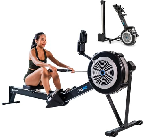 Xterra Fitness ERG780 Air Rowing Machine, Adjustable Air Resistance Professional Indoor Rower, Ergonomic Comfort Seat, Performance Monitor and Device Holder
