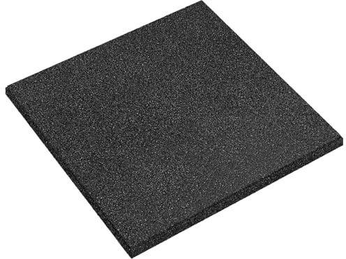 Lot de 6 dalles de protection contre les chutes - Noir - 50 x 50 cm - Caoutchouc de 3 cm d'épaisseur - Tapis de protection anti-chute pour aires de jeux, plaques en caoutchouc durables pour